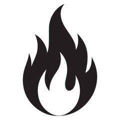 fire icon silhouette vector illustration on a white background.