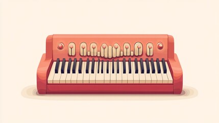 Wide Angle Illustration of Mouth Organ Music Instrument