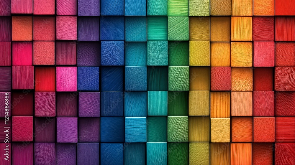 Poster creative background of multi-colored blocks