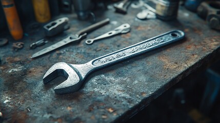 Fototapeta premium tools and equipment on a workbench.