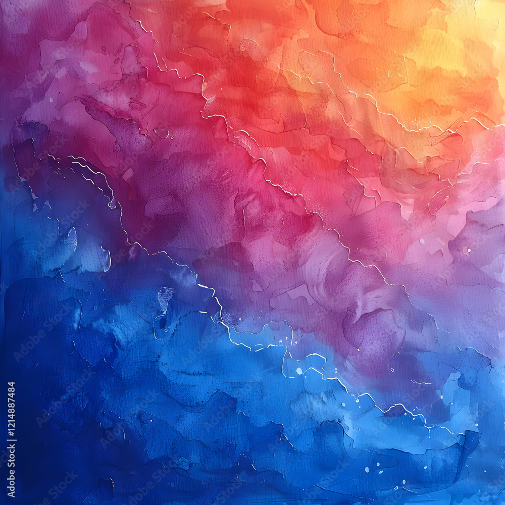Poster abstract background flows from orange to blue with fluid gradient and subtle texture.