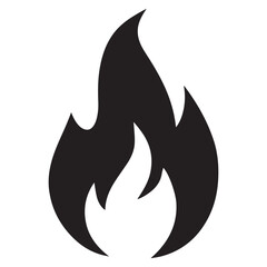 fire icon silhouette vector illustration on a white background.