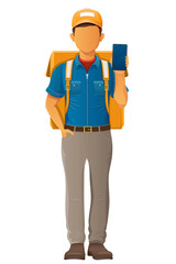 delivery young man courier service vector illustration isolated on white background