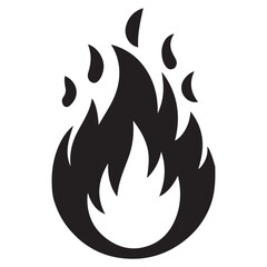 fire icon silhouette vector illustration on a white background.