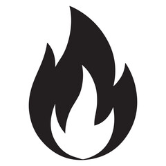 fire icon silhouette vector illustration on a white background.