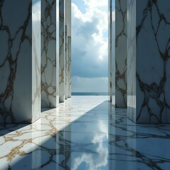 Ethereal Beauty Transforming Intricate Marble Textures into Stunning Oil Painting