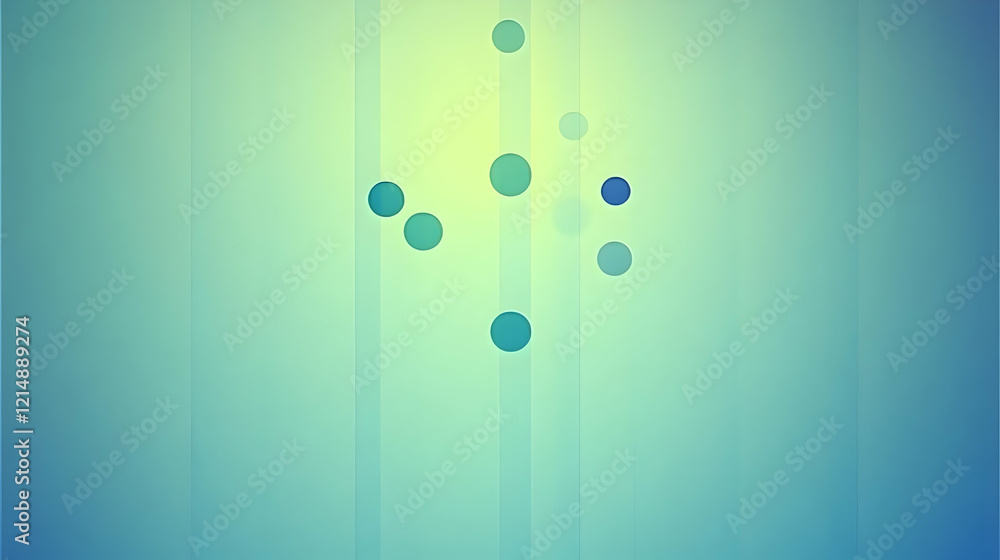 Poster abstract background with teal and green gradient and floating circles creates a serene ambiance