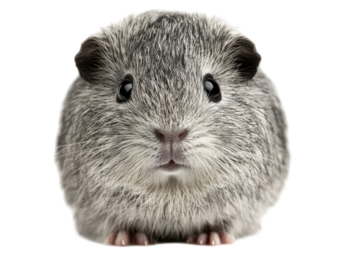 Isolated Grey Guinea Pig Close-up