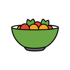 Healthy Salad Bowl Vector Illustration