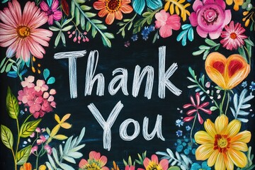 Vibrant Chalkboard with Heartfelt Thank You Message