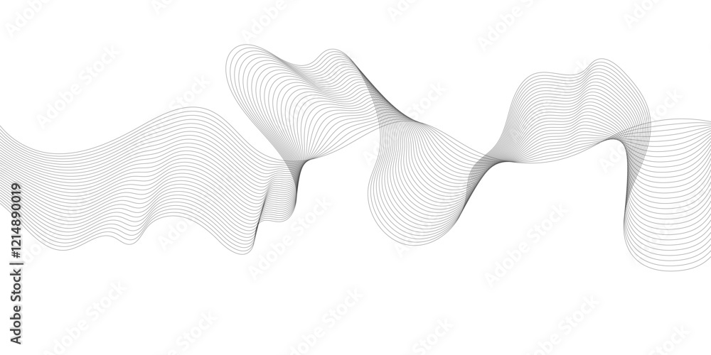 Leinwandbilder modern abstract white wave digital geometric technology, background and many more, twisted curve lin