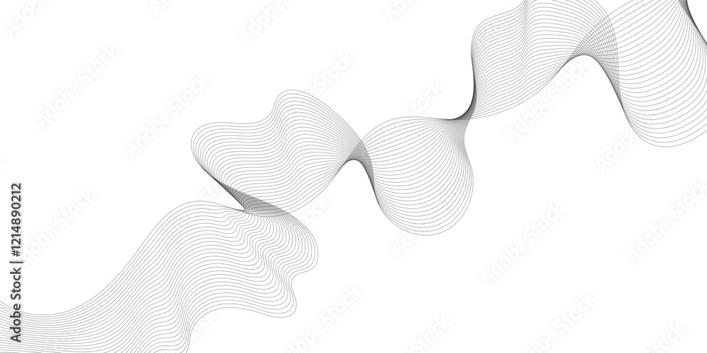 Leinwandbilder modern abstract white wave digital geometric technology, background and many more, twisted curve lin