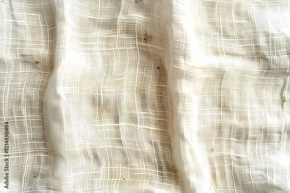 Poster white sheer fabric with grid pattern creates a soft, textured background for various design projects