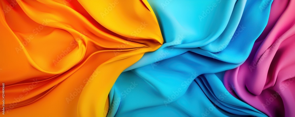 Aufkleber high-resolution 3d abstract shapes in vivid gradients, showcasing intricate curves and a clean backg