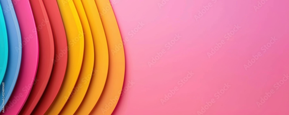 Aufkleber high-resolution 3d abstract shapes in vivid gradients, showcasing intricate curves and a clean backg