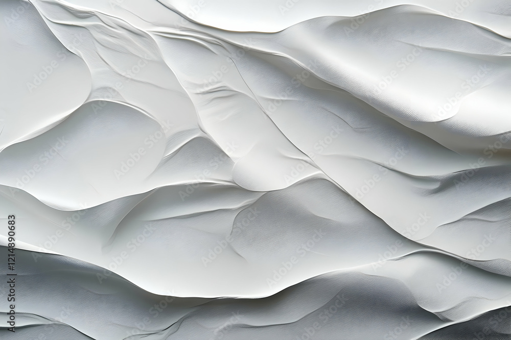 Poster abstract white background with smooth wavy shapes and subtle texture creates a sense of calm and flo