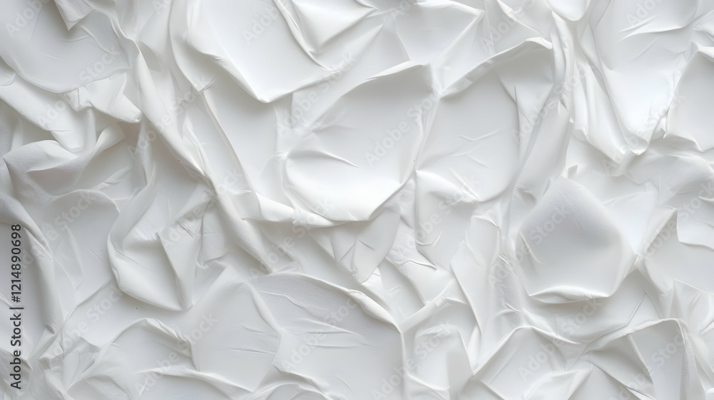 Poster white crumpled paper texture creates a detailed and textured background for various design applicati