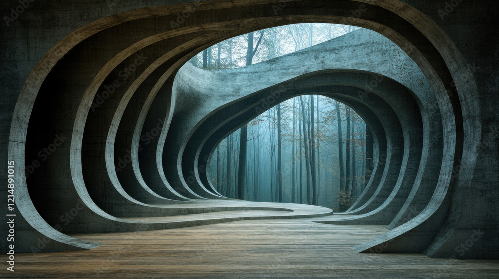 Poster hallucination, a surreal forest image featuring twisting and morphing trees, captured in high fideli