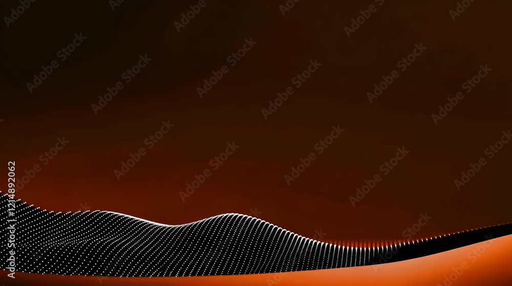 Poster Abstract Background with Wavy Dotted Pattern Creates a Dynamic Visual Experience on Orange Backdrop.
