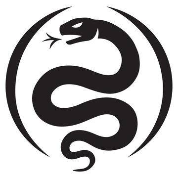 snake icon, snake vector silhouette, curved snake animal design illustration, black reptile graphic symbol, dangerous wild snake outline logo