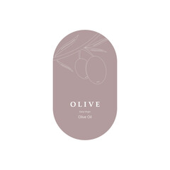 Vector logo of olive branch with leaves. Modern hand drawn vector olive oil icons. Branding concept for olive oil company, organic, eco-friendly oil products, wellness, beauty, culinary services