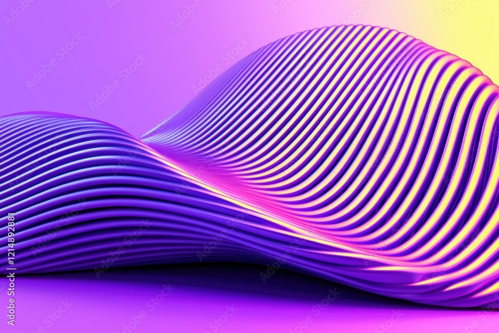 Poster 3d-rendered colorful abstract forms with dynamic curves and a glowing effect, showcasing vivid trans