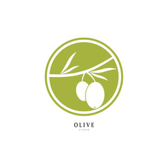 Vector logo of olive branch with leaves. Modern hand drawn vector olive oil icons. Branding concept for olive oil company, organic, eco-friendly oil products, wellness, beauty, culinary services