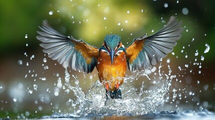 common, Eurasian or river kingfisher - Alcedo ispida - has blue green upper parts, orange underparts and a long bill. It feeds mainly on fish, caught by diving. isolated on white background