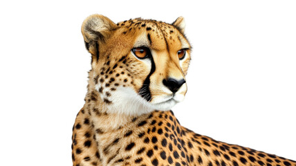 Cheetah Portrait: A close-up portrait of a cheetah, its striking black spots contrasting with its golden fur, captures its wild beauty and captivating gaze.