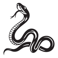 snake icon, snake vector silhouette, curved snake animal design illustration, black reptile graphic symbol, dangerous wild snake outline logo