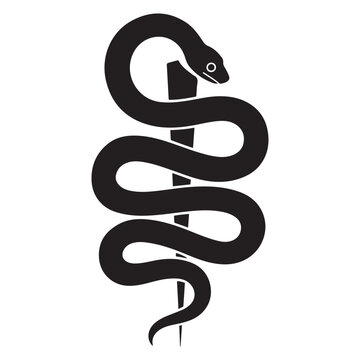 snake icon, snake vector silhouette, curved snake animal design illustration, black reptile graphic symbol, dangerous wild snake outline logo