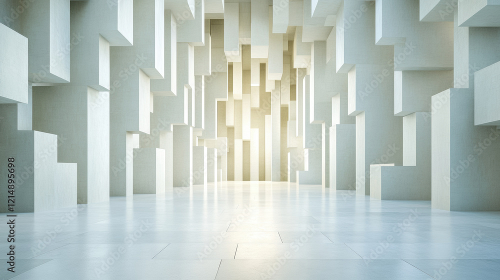 Poster hallucination, a visually complex image of a labyrinth featuring reflective walls, designed to creat