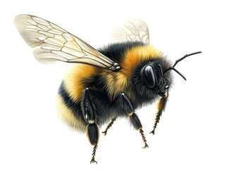Isolated Detailed Bumblebee Flying