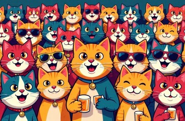 Fototapeta premium fun cats with beer