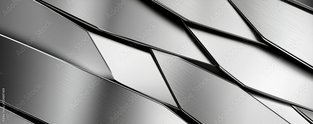 Poster abstract brushed metal background with subtle gradient lighting and diagonal reflections for a moder
