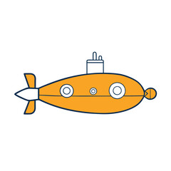 Submarine Underwater Vector Illustration