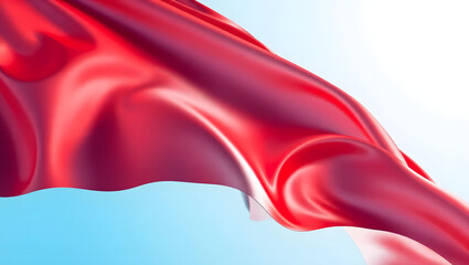 Abstract Flag Background with Red, White, and Blue Colors, Silk Texture, Waving in Wind