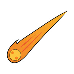 Comet with a Glowing Tail Vector Illustration