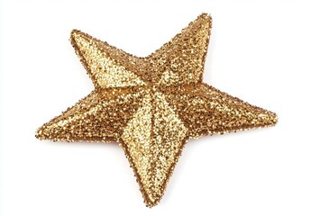 A gold star with glitter on it