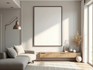 モダンな部屋に額縁