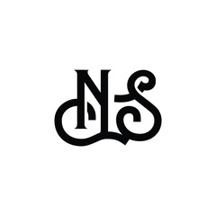 NS monogram logo design letter text name symbol monochrome logotype alphabet character simple logo