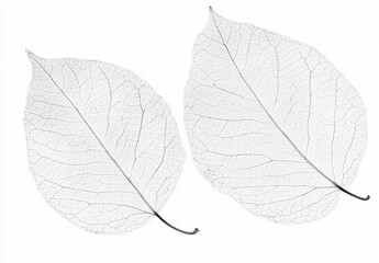 Obraz premium Two white leaves with a lot of detail