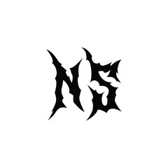 NS monogram logo design letter text name symbol monochrome logotype alphabet character simple logo