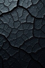 Rough, cracked black surface with deep texture, asphalt, streaked