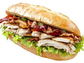 Isolated Chicken Bacon Sub Sandwich