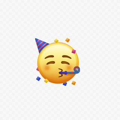 Party popper. Celebration concept. Happy face. 