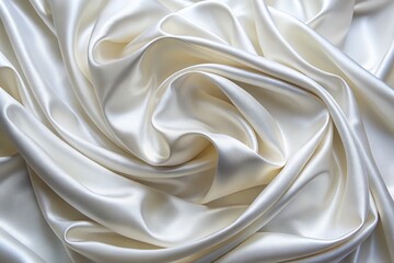 Obraz premium Elegant White Silk Satin Wedding Background - Luxurious Fabric Texture Panoramic
