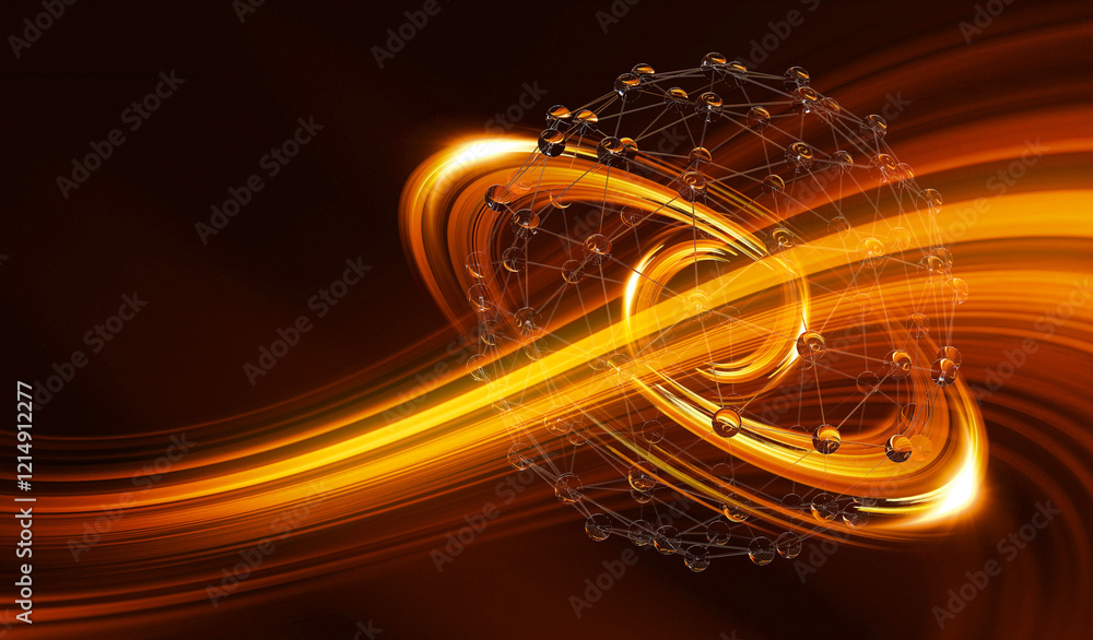 Canvas Prints physical graphic concept of atomic structure. light ring. colorful electron particle. .speed of ligh