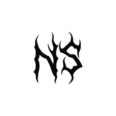 NS monogram logo design letter text name symbol monochrome logotype alphabet character simple logo