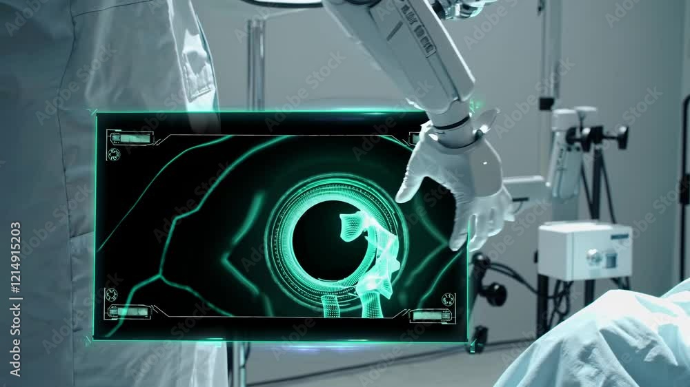 Poster robotic surgery in action demonstrating advanced technology in a modern medical environment